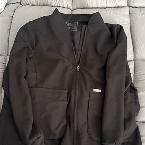 Figs Men's Black Lightweight Zip Jacket